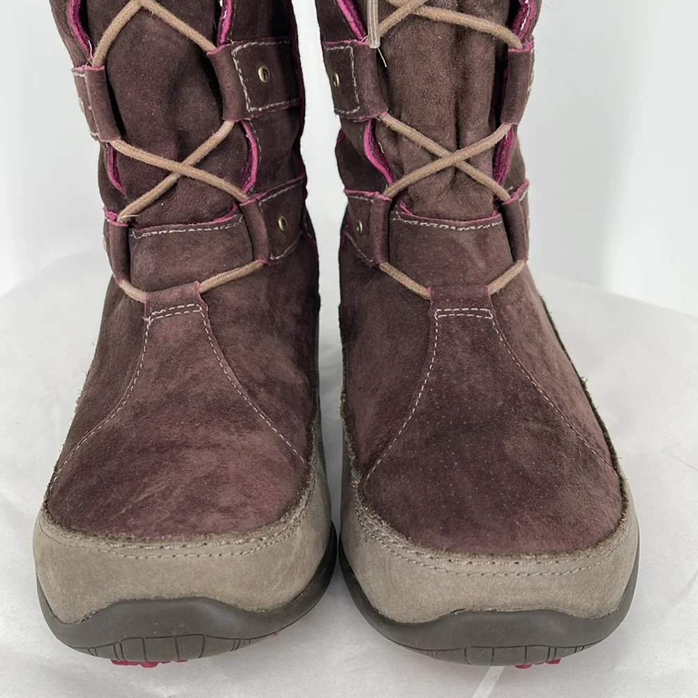The North Face‎ Brown Suede Fur Lined Lace Up Winter Boots Womens Size 7